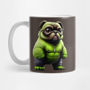 Green Pug Mutant - Angry Superhero Pug T-Shirt Design Mug